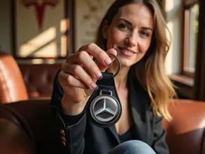 Mercedes Leder Schlüsseletui Stabiles Premium Glänzendes Finish